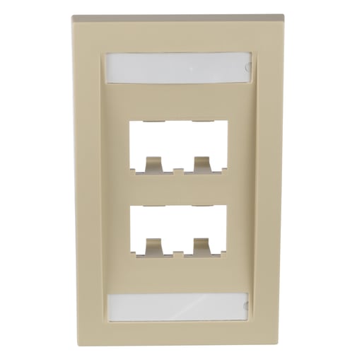 Panduit Corp - Panduit CFPE4EIY 1-Gang Electric Ivory Plastic 4-Port Data Communication Face Plate