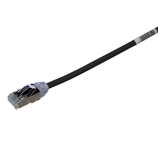 Panduit Corp - Panduit STP28X0.5MBL Cat 6A 28 AWG Shielded Patch Cord, 0.5 m, Black