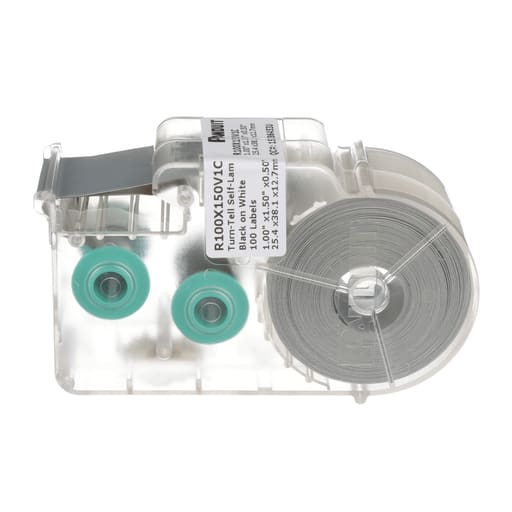 Panduit Corp - Panduit R100X150V1C Turn-Tell, Vinyl, White, 100 Lbls, 1", 0.5" PO H, PK1