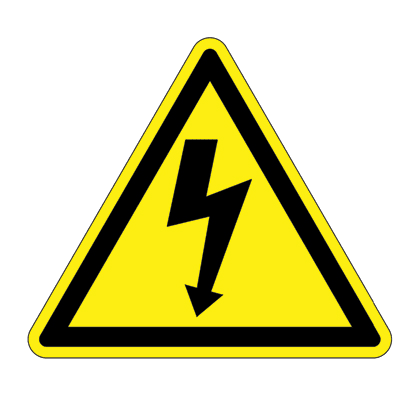 Panduit Corp - Panduit PESW-C-1Y ISO Label, Vinyl,'Electrical Shock symbol', 2.0"triangle,10/cd,10 cds/pk,BL/YL