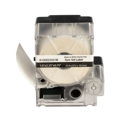 Panduit Corp - Panduit R100X225V1M MP Printer Turn-Tell Label, Vinyl, White, 2.25"x1", 0.75"POH