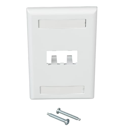 Panduit Corp - Panduit CFPL2WHY 1-Gang White ABS 2-Port Data Communication Face Plate