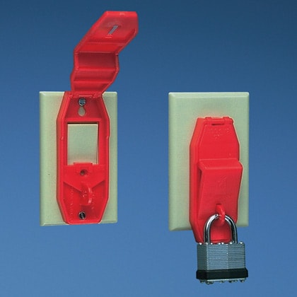 Panduit Corp - Panduit PSL-WS1A Toggle/Rocker Switch Lockout Device, Install w/Faceplate screws, Red