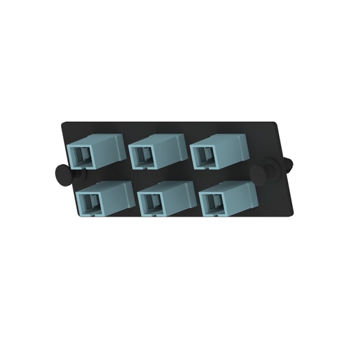 Panduit Corp - Panduit FAP6WAQSCZ Fiber Adapter Panel, OM4, 6 SC Simplex, Aqua