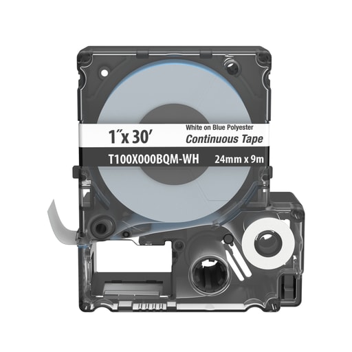 Panduit Corp - Panduit T100X000BQM-WH MP Cassette,Poly Continuous Tape, 1" W x 30' L, White on Black