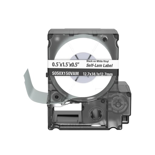 Panduit Corp - Panduit S050X150VAM MP Printer Self-Laminated Label, Vinyl, White, 1.5"x0.5", 0.5"POH