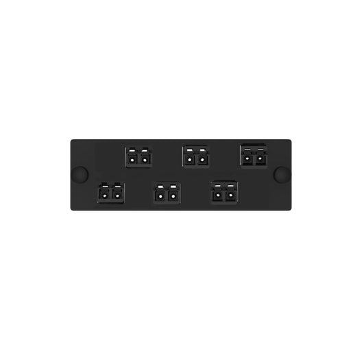 Panduit Corp - Panduit FAP6WABLDLCZ Keyed A-Black Fiber Adapter Panel, OM4, 6 LC Duplex