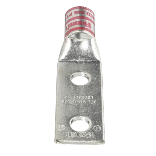 Panduit Corp - Panduit LCDX300-12-6 Pan-Lug™ Copper 2 Hole Straight Tongue Compression Lug