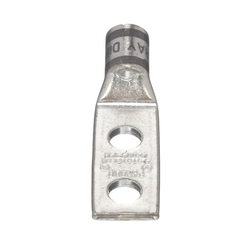 Panduit Corp - Panduit LCDX4-14A-L Compression Lug, Flex, 4, Tin Plate Copper, Straight, Two 1/4" Stud
