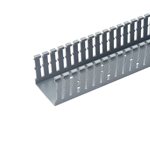 Panduit Corp - Panduit F1.5X2LG6 Narrow Slotted Wiring Duct, PVC, 1.5" x 2" x 6ft, Light Gray