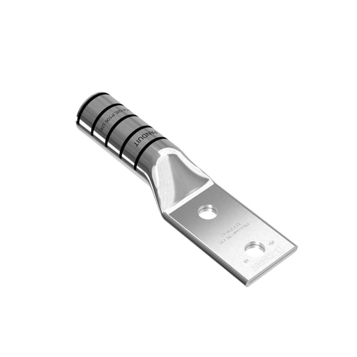 Panduit Corp - Panduit LCC750-12-6 2-Hole 750 MCM 1/2 Inch Stud Hole 1.75 Inch Hole Spacing Copper Compression Lug