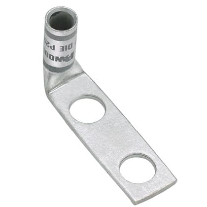 Panduit Corp - Panduit LCD8-14AF-L Compression Lug, 8, Tin Plate Copper, Two 0.25" Stud, PK50