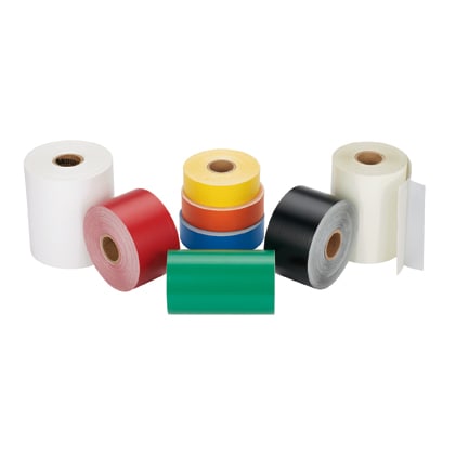 Panduit Corp - Panduit T400X000VQ1Y ThermTrans, Continuous Tape, Vinyl, 4.00" W x 100' L, Blue, 1 inch core