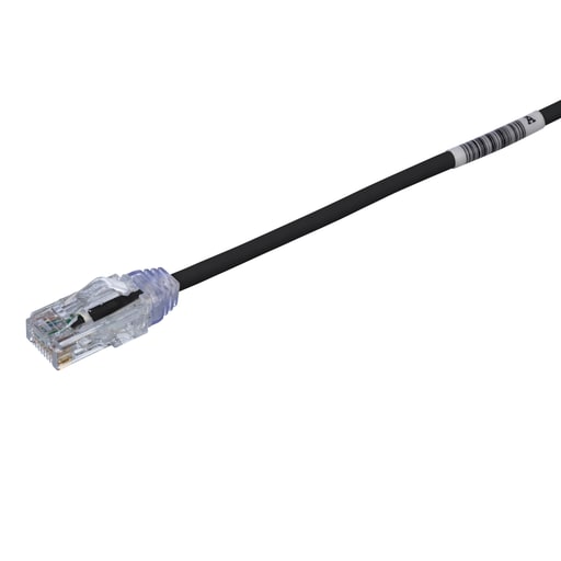 Panduit Corp - Panduit UTP28SP7BL Cat 6 28 AWG UTP Copper Patch Cord, 7 ft, Black