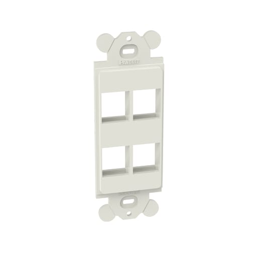 Panduit Corp - Panduit NK4RMFIW Adapter, 4-Port, International White, Rectangular