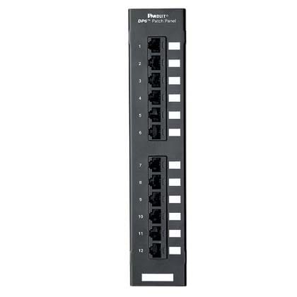 Panduit Corp - Panduit DP125E88TGY DP5e™ Flat Cat 5e Punchdown Patch Panel 12 Ports, 1RU, Black