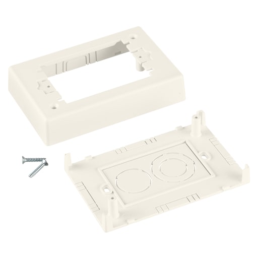 Panduit Corp - Panduit JBP1EWH Surface Raceway, Power Rated Junction Box, 1-gang, 2-piece, White