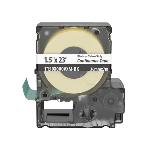 Panduit Corp - Panduit T150X000VXM-BK MP Printer Cont. Tape, Safety & ID, Vinyl, Black/Ylw, 1.5" W