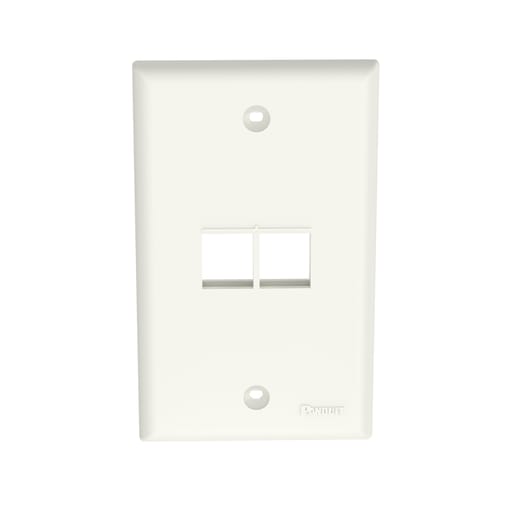 Panduit Corp - Panduit NK2FNIW NetKey® Faceplate, 2 Po