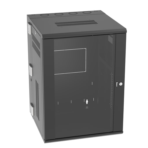 Panduit Corp - Panduit PZWMC18W Wall Mount Cabinet, 18RU, 25" Depth, Windowed Door, Black