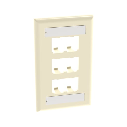 Panduit Corp - Panduit CFPL6EIY , Classic, Faceplate, 6 port, Electric Ivory