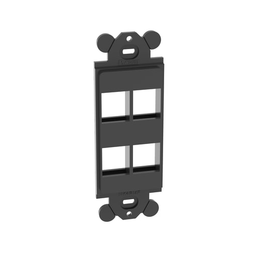 Panduit Corp - Panduit NK4RMFBL Adapter, 4-Port, Black, Rectangular