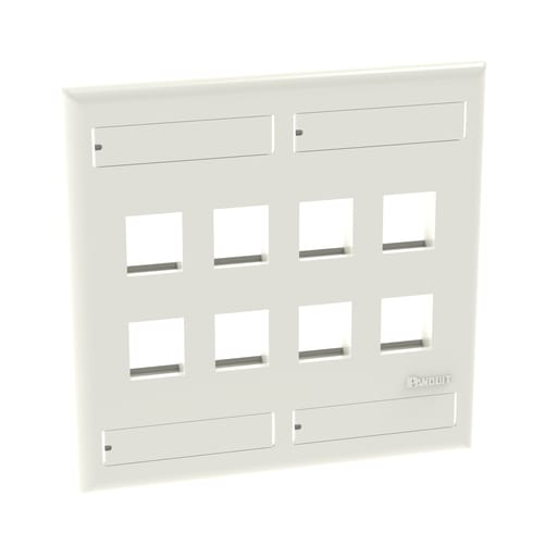 Panduit Corp - PAN NK8FWH NetKey® Faceplate, 8-Por