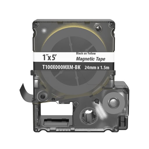 Panduit Corp - Panduit T100X000MXM-BK MP Printer Continuous Tape, Safety & ID, Magnetic, Black/Yl, 1" W