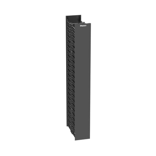 Panduit Corp - Panduit WMPV22E 12 x 4.9 x 41.5 Inch Black ABS Backbone Polycarbonate Finger PVC Cover Dual Sided Vertical Cable Manager