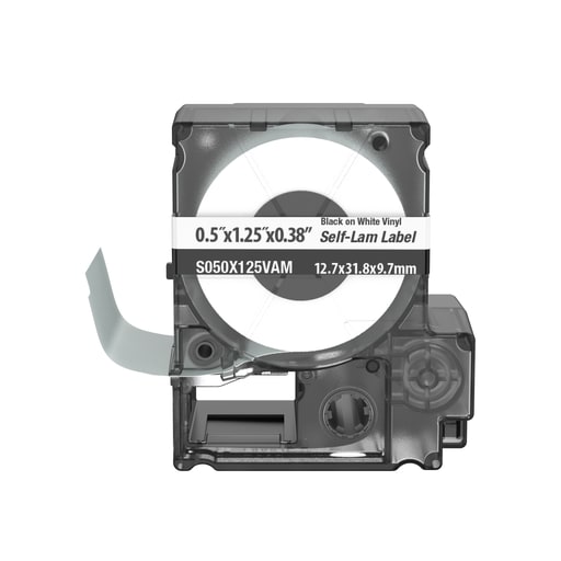Panduit Corp - Panduit S050X125VAM MP Printer Self-Laminated Label, Vinyl, White, 1.25"x0.5", 0.38"POH