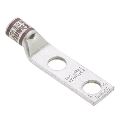Panduit Corp - Panduit LCDX6-38D-L Pan-Lug™ Copper 2 Hole Straight Tongue Compression Lug