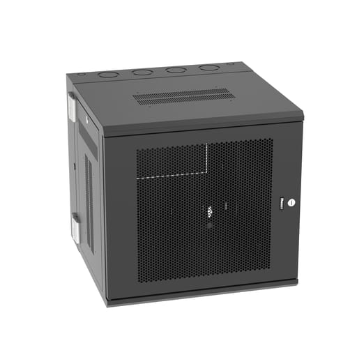 Panduit Corp - Panduit PZWMC12P Wall Mount Cabinet, 12RU, 25" Depth, Perforated Door, Black