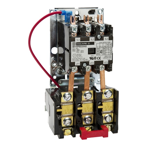 Square-D / Schneider - Square D 8911DPSO33V06 440/480 VAC 30 Amp 20 Hp Polyphase 3-Pole Open Type Magnetic Definite Purpose Starter