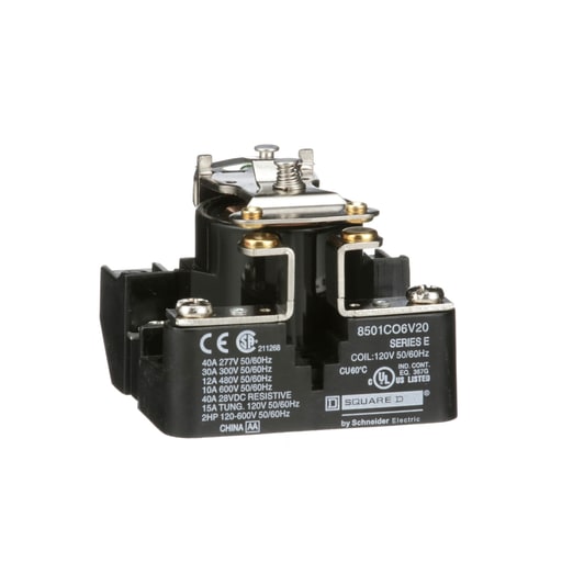 Square-D / Schneider - Square D 8501CO6V20 120 VAC 30 Amp 1-Pole SPST 1NO Panel Mount AC Operated Power Relay