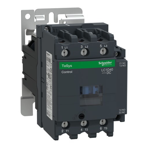 Square-D / Schneider - Square D LC1D40BD 600 VAC 40 Amp 3-Pole 1NO 1NC Screw Terminal Full Voltage Non-Reversing IEC Contactor