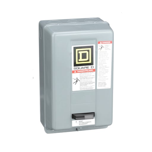 Square-D / Schneider - Square D 8536SBG2V02H30S Type-S Non-Reversing Motor Starter, Size 0, 18A 3Pole 3Phase, Motor Logic, 120VAC Coil, NEMA-1