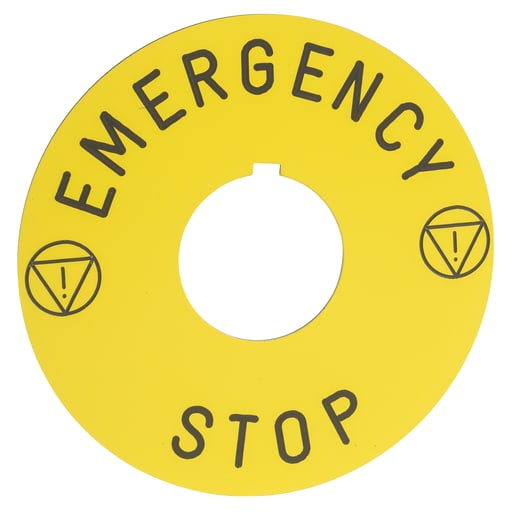 Square-D / Schneider - Square D 9001KN8330 90 mm Plastic Emergency Stop Circular Push Button Standard Legend Plate