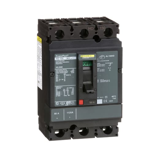 Square-D / Schneider - Square D HDL36080 600 Volt 80 Amp Molded Case Circuit Breaker