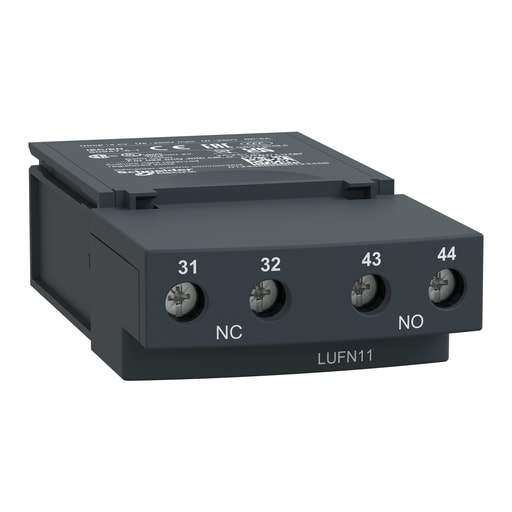 Square-D / Schneider - Square D LUFN11 250 VAC/VDC 5 Amp 1NO 1NC Screw Clamp Terminal Auxiliary Contact Block
