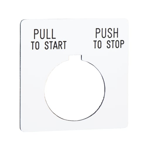 Square-D / Schneider - Square D 9001KN179WP Type K 30 mm Push Button Legend Plate