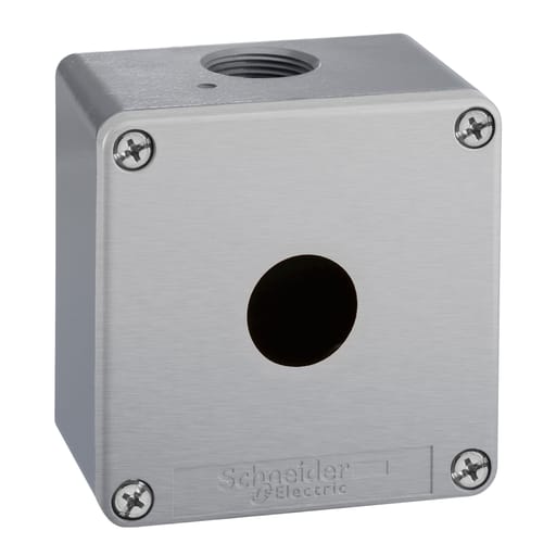 Square-D / Schneider - Square D XAPG19501 3.15 x 3.15 x 3.03 Inch NEMA 4/13 RAL 7032 Gray Painted Die-Cast Zinc Alloy Push Button Enclosure