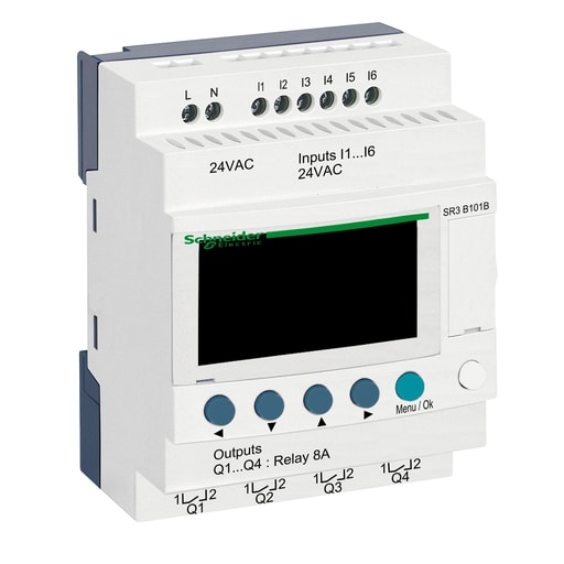 Square-D / Schneider - Square D SR3B101B MODULAR SMART RELAY, ZELIO SR3 10 I-O 24VAC