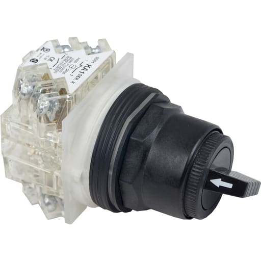 Square-D / Schneider - Square D 9001SKS11BH2 30 mm 10 Amp 600 VAC/VDC 2NO 2NC 2-Position Round Knob Non-Illuminated Selector Switch