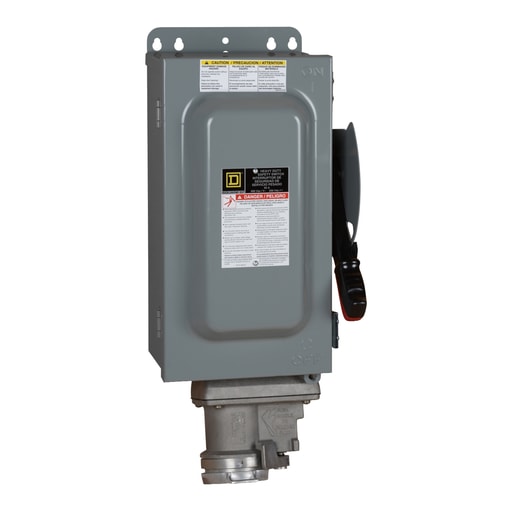 Square-D / Schneider - Square D H362AWC 600 VAC 60 Amp 3-Pole Class H/J/K/R/T Fusible Heavy Duty Receptacle Switch