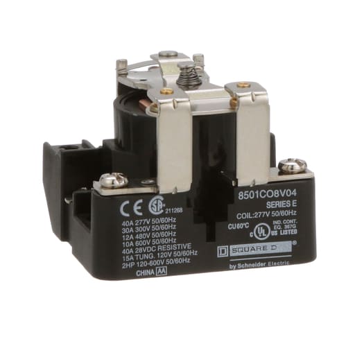 Square-D / Schneider - Square D 8501CO8V04 277 VAC 30 Amp 1-Pole SPST 1NC Panel Mount AC Operated Power Relay