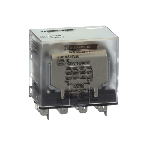 Square-D / Schneider - Square D 8501RS44V20 120 VAC 10 Amp 4PDT 4CO Socket Mount AC Operated Miniature Plug-In Relay