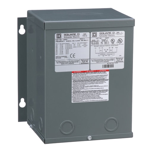 Square-D / Schneider - Square D 2S67F 2 kVa 220 x 440 VAC Primary 110/220 VAC Secondary Dry Type General Purpose Transformer