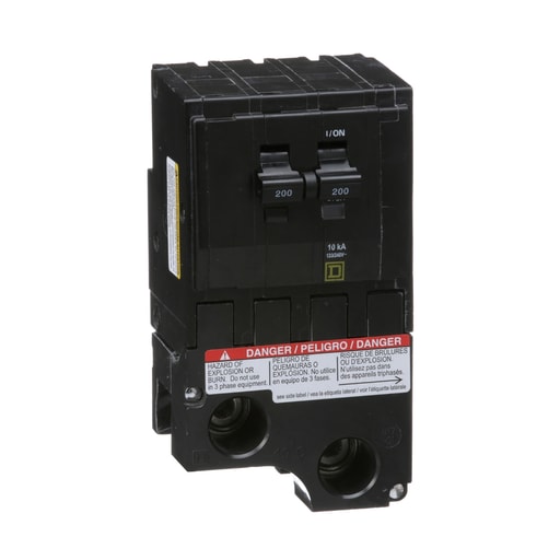 Square D QO2200 Miniature Circuit Breaker 200A 120/240V 2P , Plug-In