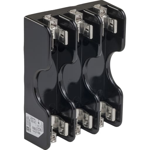 Square D 9080FB3621R 60 Amp 600 Volt 3-Pole Phenolic Class R Standard Terminal Block Fuse Holder