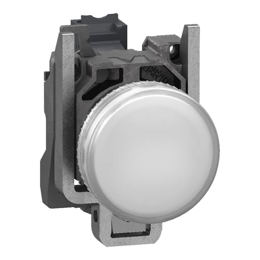 Square-D / Schneider - Square D XB4BVB1 22 mm 24 VAC/VDC 18 mA White Round Illuminated Pilot Light with LED